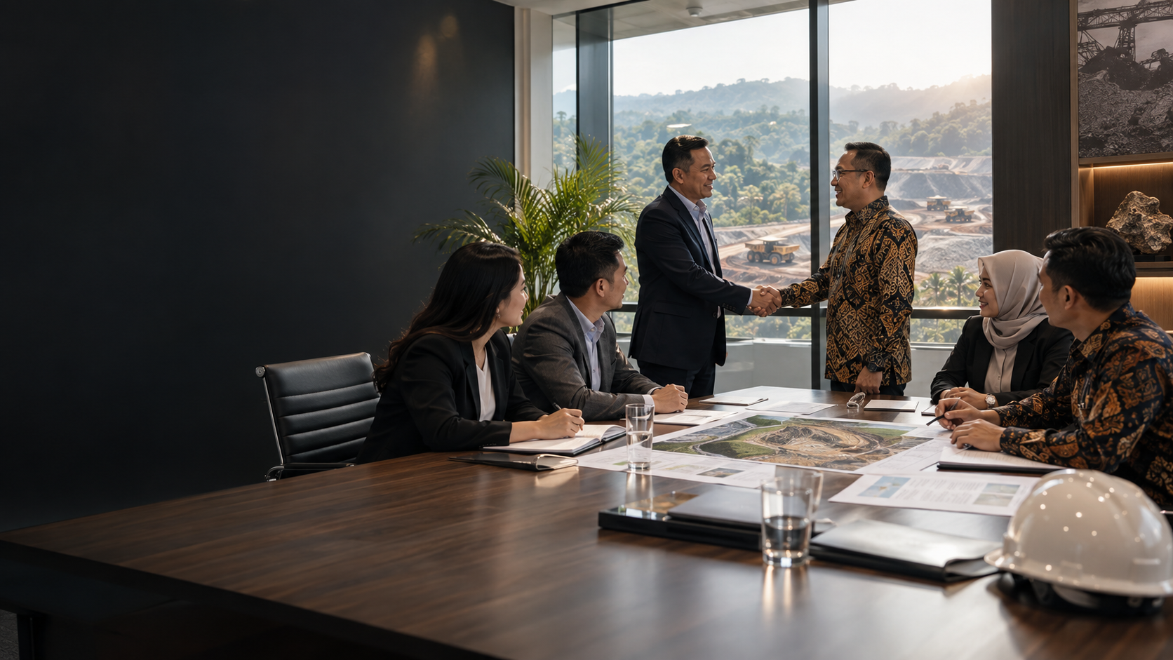 Rapat manajemen dengan mitra untuk membahas kerja sama